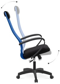 Καρέκλα γραφείου Prince Megapap με ύφασμα Mesh σε χρώμα μπλε - μαύρο 66,5x70x123/133εκ. - Ύφασμα - GP008-0006