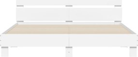 vidaXL Πλαίσιο Κρεβατιού με Κεφαλάρι/LED Λευκό 180x200 εκ