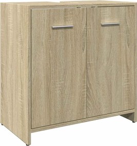 vidaXL Ντουλάπι Νιπτήρα Μπάνιου Sonoma Δρυς 60x33x60 εκ. Επεξ. Ξύλο