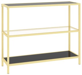 vidaXL Ράφι Μαύρο και Διαφανές 100 x 36 x 90 εκ. από Ψημένο Γυαλί