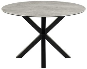 Τραπέζι Oakland 1008, Γκρι μάρμαρο, Μαύρο, 76cm, 46 kg, Κεραμικός, Γυαλί, Μέταλλο | Epipla1.gr