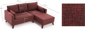 Corner Sofa-Bed Bella Corner Sofa Right 2 - Claret Red Claret Red