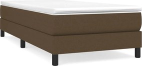 vidaXL Κρεβάτι Boxspring με Στρώμα Σκούρο Καφέ 90x190 εκ. Υφασμάτινο