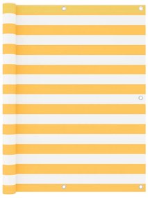 vidaXL Διαχωριστικό Βεράντας Λευκό/Κίτρινο 120 x 500 εκ. Ύφασμα Oxford