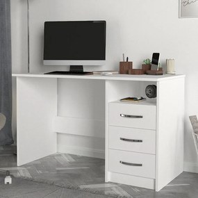 Γραφείο εργασίας Eldoris Megapap χρώμα λευκό 120x60x75εκ.