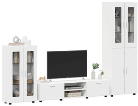 vidaXL Σετ επίπλου τηλεόρασης με ράφι FLORIN Λευκό Επεξεργασμένο ξύλο