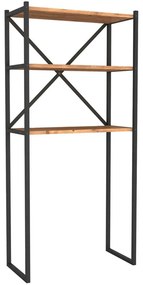 Έπιπλο Πλυντηρίου Mindy 0212627 66x34x160cm Black-Oak Μελαμίνη,Μέταλλο