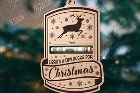 Σετ των 2 Intra απο ξύλο plywood 3mm-4mm πάχος Χριστουγεννιάτικο Money Holder Cut | CNC Δίασταση 15x15 cm INTRAFABR-85896633