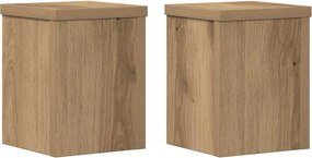 vidaXL Βάσεις Φυτών 2 τεμ. Αρτισιανή Δρυς 15x15x20 εκ. Επεξ. Ξύλο