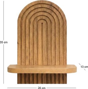 Ραφιέρα τοίχου Artwill Megapap Mdf χρώμα oak 26x13x35εκ.