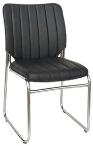 Καρέκλα Υποδοχής Bm102 Black 01-0222 51X58X85 cm Σετ 4τμχ