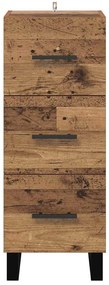 vidaXL Πλαϊνό γραφείο με συρτάρι Παλιό Ξύλο 34,5 x 34 x 90 εκ.