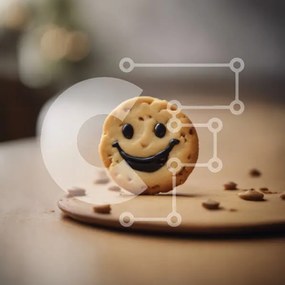 Intra Συλλεκτικό Ξύλινο Παζλ Plywood  4mm - Μπισκότο Smiley Face σε τραπέζι με κράκερ και τσιπς σοκολάτας Σε Ξύλινο Κουτί - Διαστάσεις: 10x10 cm – 25 κομμάτια