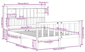 ΚΡΕΒΑΤΙ ΒΙΒΛΙΟΘΗΚΗ ΧΩΡΙΣ ΣΤΡΩΜΑ 150X200 ΕΚ ΜΑΣΙΦ ΞΥΛΟ ΠΕΥΚΟΥ 3321762