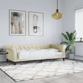 vidaXL Καναπές Κρεβάτι Κρεμ 90 x 200 εκ. από Συνθετικό Δέρμα