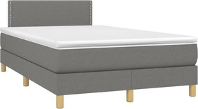 vidaXL Κρεβάτι Boxspring με Στρώμα Σκούρο Γκρι 120x190 εκ Υφασμάτινο