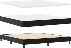 vidaXL Κρεβάτι με ελατήρια Μαύρο 180 x 200 cm Τεχνητό δέρμα