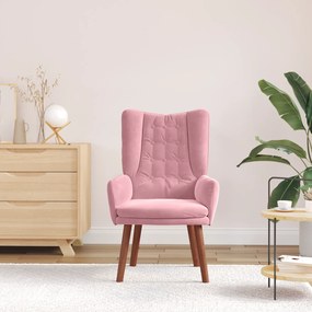 vidaXL Χαλαρωτική Πολυθρόνα Ροζ 63 x 67 x 94 εκ. Βελούδο