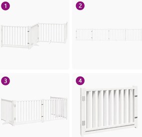 vidaXL Διαχωριστικό Σκύλων/Πόρτα Πτυσσόμενο 4 Πάνελ 320εκ. Μασίφ Ελάτη