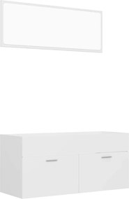 vidaXL Σετ Επίπλων Μπάνιου 2 Τεμαχίων Λευκό από Επεξ. Ξύλο