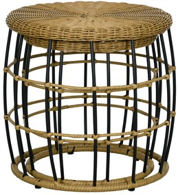 Outsunny Σετ 2 Τραπεζιών Κήπου/Βεράντας, Στυλ Boho, Ανθεκτικά στις Καιρικές Συνθήκες, Μαύρο + Χακί