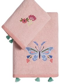 Πετσέτες Παιδικές Pieta (Σετ 2τμχ) Pink-Multi Kentia Towels Set 70x125cm 100% Βαμβάκι