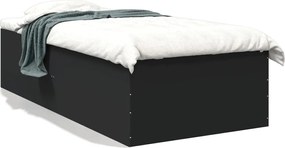 vidaXL Πλαίσιο Κρεβατιού Μαύρο 100x200 εκ. Επεξεργ. Ξύλο