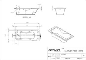 Acrilan Thasos - Ακρυλική Μπανιέρα 170x75 εκ - Maxxcoat