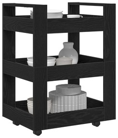 vidaXL Τροχός Κουζίνας Μαύρη Βελανιδιά 60x45x80 εκ. Ξύλο Μηχανικής Κατεργασίας