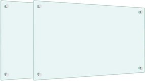 vidaXL Πλάτες Κουζίνας 2 τεμ. Λευκές 70 x 40 εκ. από Ψημένο Γυαλί