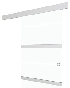 vidaXL Συρόμενη Πόρτα Άσημί 90 x 205 εκ. από Γυαλί ESG / Αλουμίνιο