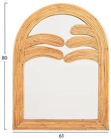 Καθρέπτης Τοίχου Reflect Φυσικό Rattan 61x5x80Yεκ.