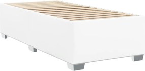 vidaXL Κρεβάτι Boxspring με Στρώμα Λευκό 90x200εκ. από Συνθετικό Δέρμα