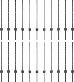 vidaXL Ενσωματωμένος Πόλος Φράχτη 22 pcs Γκρι 120 cm