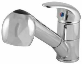Minardi KH8609-10 Μπαταρία Κουζίνας Πάγκου με Ντουζ και Σπιράλ Ασημί