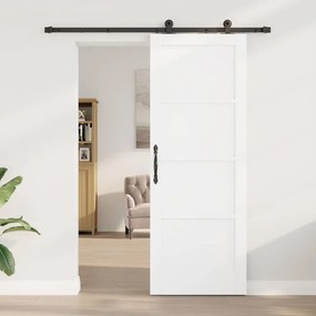 vidaXL Σετ Συρόμενης Πόρτας Χειροκίνητος Λευκό και μαύρο 78 x 211 εκ