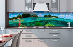 Αυτοκόλλητη φωτοταπετσαρία για κοραλλιογενή ύφαλο κουζίνας - 350x60