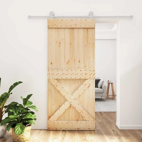 vidaXL Συρόμενη Πόρτα Φυσικό και Λευκό 90 x 210 cm