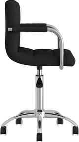 vidaXL Καρέκλα Τραπεζαρίας Περιστρεφόμενη Μαύρη Υφασμάτινη