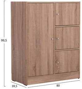 ΝΤΟΥΛΑΠΙ ΜΕ 4 ΑΠΟΘ.ΧΩΡΟΥΣ MATIN  SONAMA OAK ΜΕΛΑΜΙΝΗ 80x39,5x99,5Υεκ.