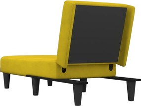 vidaXL Ανάκλιντρο Κίτρινο Βελούδινο