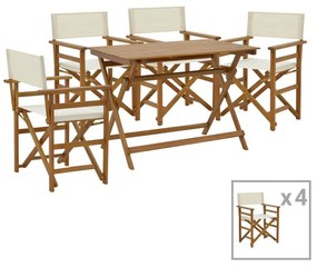 Dining room Bistrual-Jaybo set of 5 folding natural solid acacia wood 100x65x72cm 100x65x72 εκ.