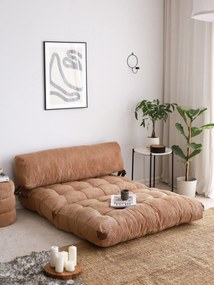 2-Seat Sofa-Bed Fold Kadife 2 - Camel Camel