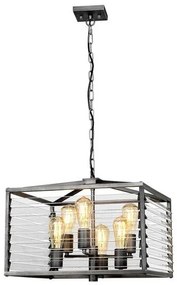 Κρεμαστό Φωτιστικό Οροφής 6xE27 60W IP20 Γκρι Louvre LOUVRE-6P Elstead Lighting LOUVRE-6P Γκρι