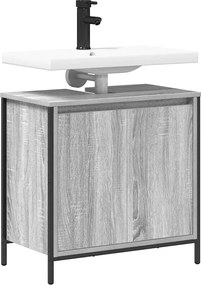 vidaXL Ντουλάπι Νιπτήρα Μπάνιου Γκρι Sonoma 60x34,5x60 εκ.