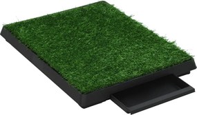 vidaXL Τουαλέτες Κατοικίδ. 2 τεμ Πράσινες 63x50x7 εκ Δίσκος/Συνθ. Χλόη