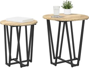 vidaXL Σετ βοηθητικά τραπεζάκια 2 pcs Σονομα δρυς και Μαύρο