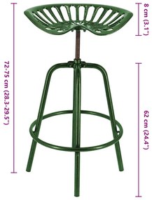 Esschert Design Καρέκλες Μπαρ με Όψη Τρακτέρ Πράσινες