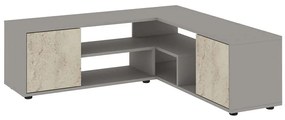 Έπιπλο Tηλεόρασης Γωνιακό Rosa 382NRC2523 125x35/120x40cm Travertine Beige-Grey