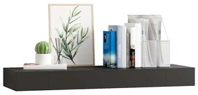 vidaXL Ράφι Τοίχου με Συρτάρι Μαύρο 80 x 25 x 8 εκ. MDF